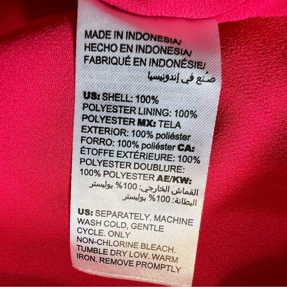 Chico’s Women’s Patchwork Peplum Flutter-Sleeve Top Red Blue Size 0 (4/6) - Picture 5 of 9